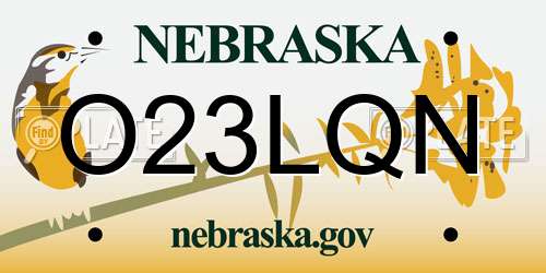 O23LQN Nebraska License Plate