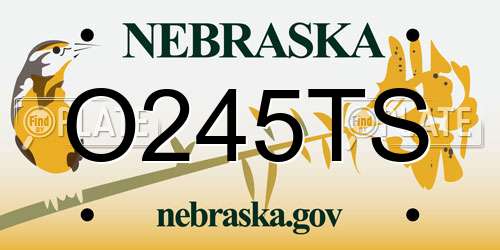 O245TS Nebraska License Plate