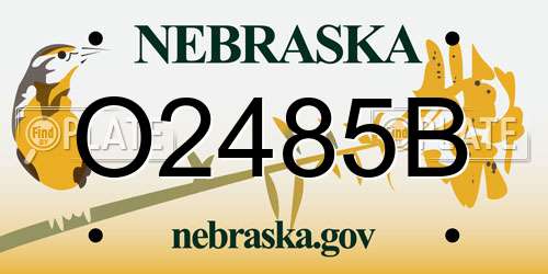 O2485B Nebraska License Plate