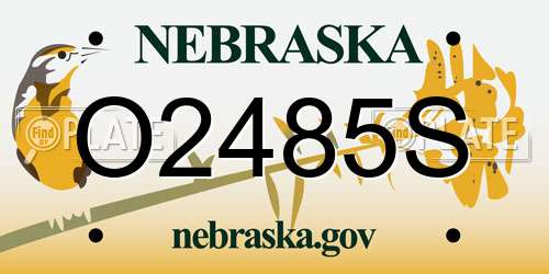 O2485S Nebraska License Plate