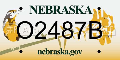 O2487B Nebraska License Plate