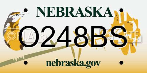 O248BS Nebraska License Plate