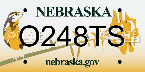 O248TS Nebraska License Plate