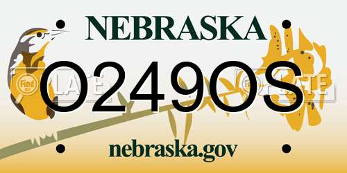 O249OS Nebraska License Plate