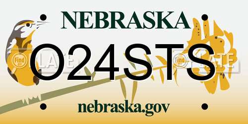 O24STS Nebraska License Plate