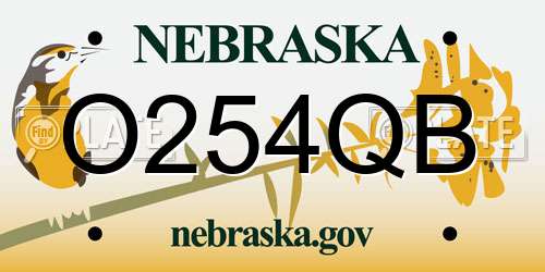 O254QB Nebraska License Plate