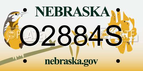 O2884S Nebraska License Plate