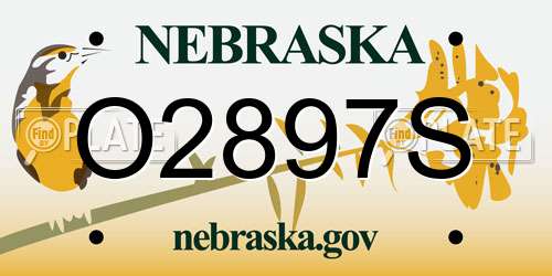 O2897S Nebraska License Plate