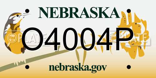 O4004P Nebraska License Plate