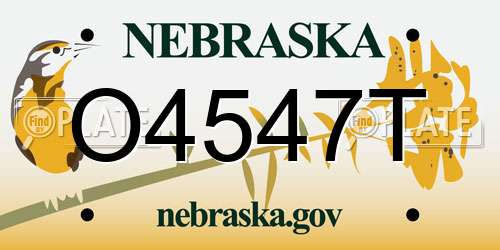 O4547T Nebraska License Plate