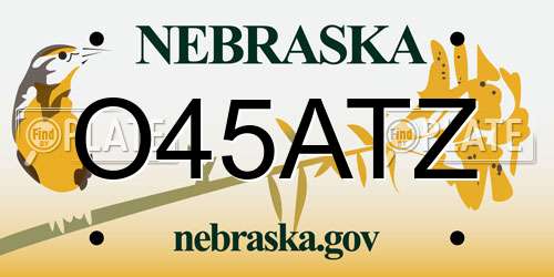 O45ATZ Nebraska License Plate