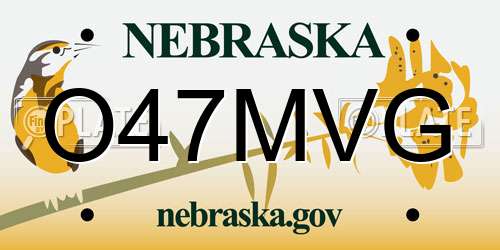 O47MVG Nebraska License Plate