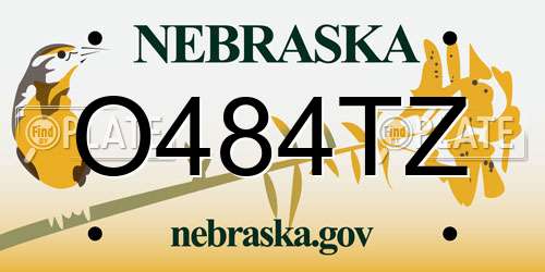 O484TZ Nebraska License Plate