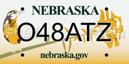 O48ATZ Nebraska License Plate