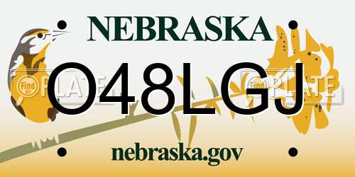 O48LGJ Nebraska License Plate