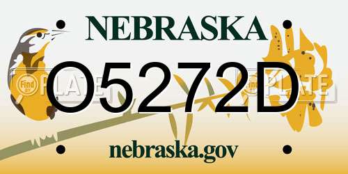 O5272D Nebraska License Plate