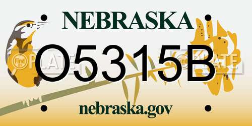 O5315B Nebraska License Plate