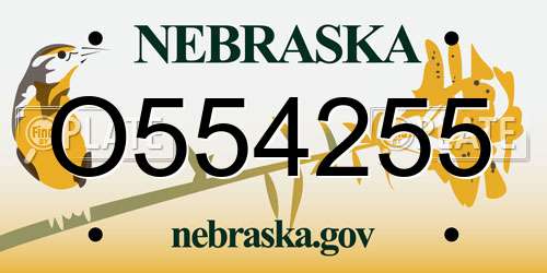 O554255 Nebraska License Plate