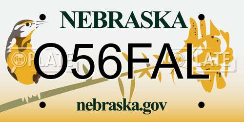 O56FAL Nebraska License Plate