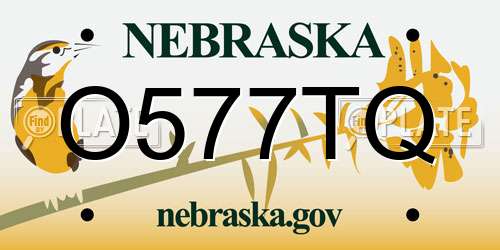 O577TQ Nebraska License Plate