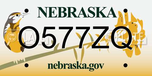 O577ZQ Nebraska License Plate