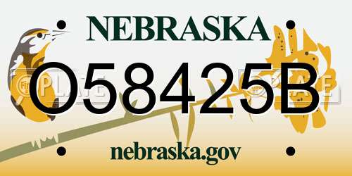 O58425B Nebraska License Plate