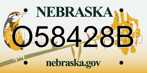 O58428B Nebraska License Plate