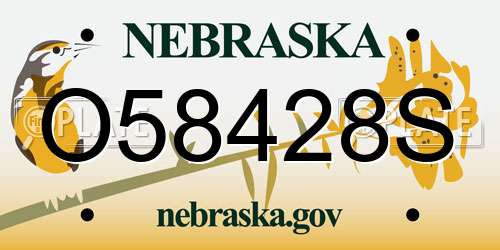 O58428S Nebraska License Plate