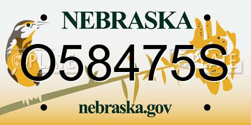 O58475S Nebraska License Plate