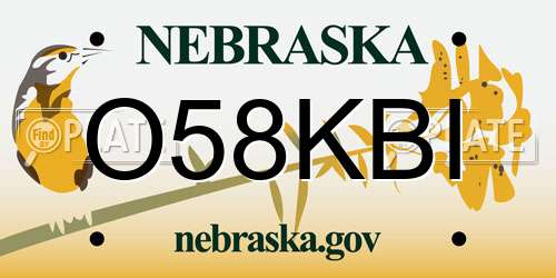 O58KBI Nebraska License Plate