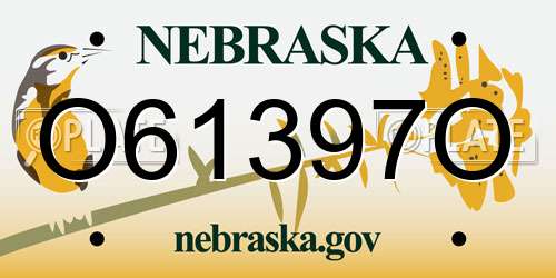O61397O Nebraska License Plate