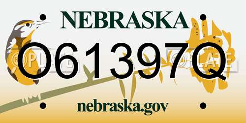 O61397Q Nebraska License Plate
