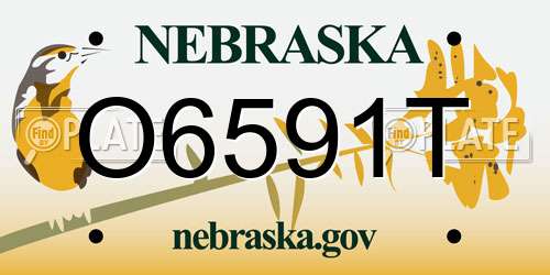 O6591T Nebraska License Plate
