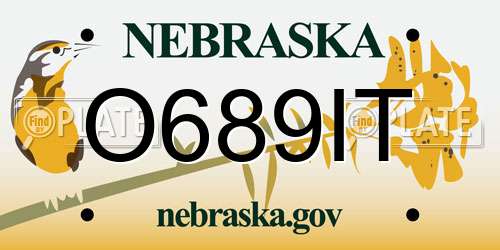 O689IT Nebraska License Plate