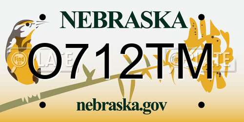 O712TM Nebraska License Plate