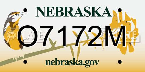O7172M Nebraska License Plate