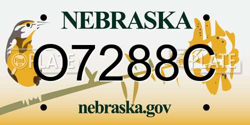 O7288C Nebraska License Plate