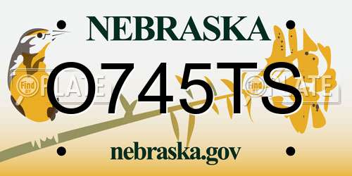 O745TS Nebraska License Plate