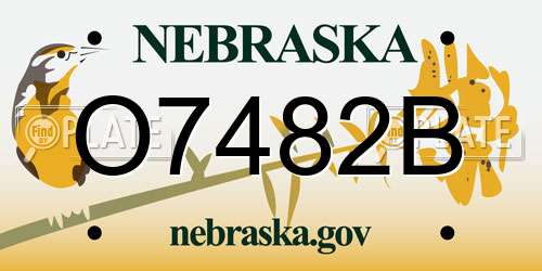 O7482B Nebraska License Plate
