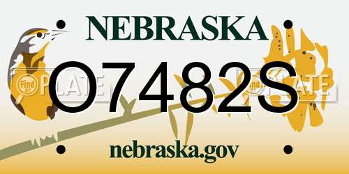 O7482S Nebraska License Plate