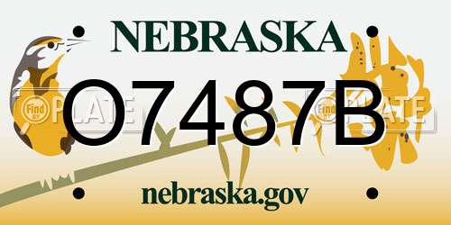 O7487B Nebraska License Plate
