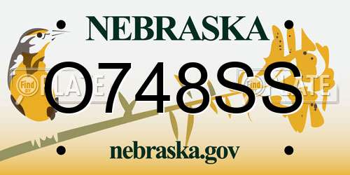 O748SS Nebraska License Plate