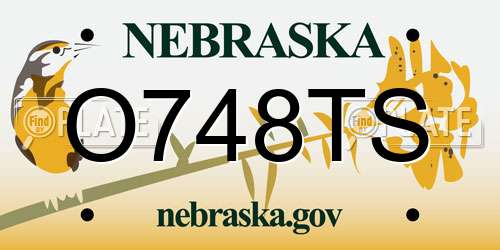 O748TS Nebraska License Plate