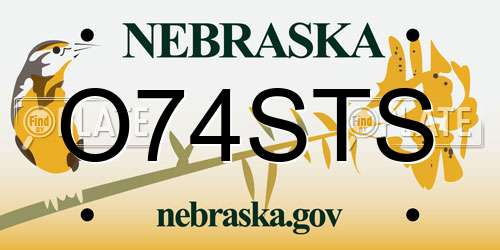 O74STS Nebraska License Plate