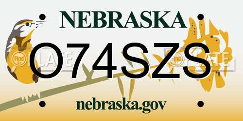 O74SZS Nebraska License Plate
