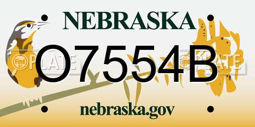 O7554B Nebraska License Plate