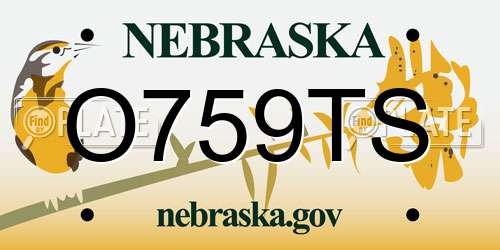 O759TS Nebraska License Plate