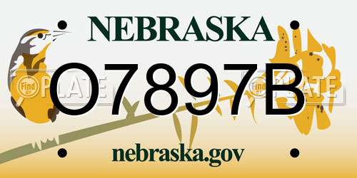 O7897B Nebraska License Plate