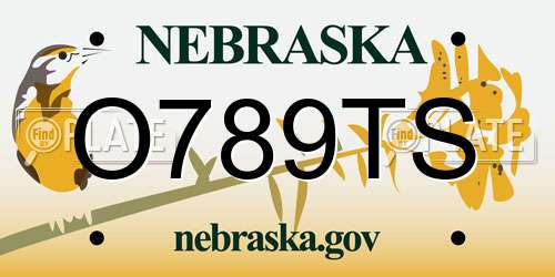 O789TS Nebraska License Plate