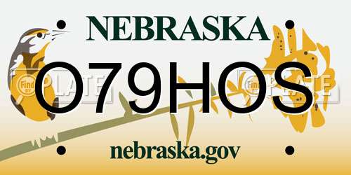 O79HOS Nebraska License Plate